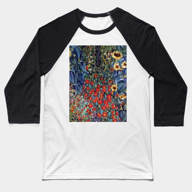 Flowers - Gustav Klimt Baseball T-Shirt by CozyCanvas